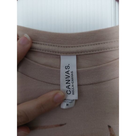 Leopard Print Reindeer Graphic Tee Featuring "Ho Ho Ho" Text  Bella+Canvas  Beig - Picture 2 of 2